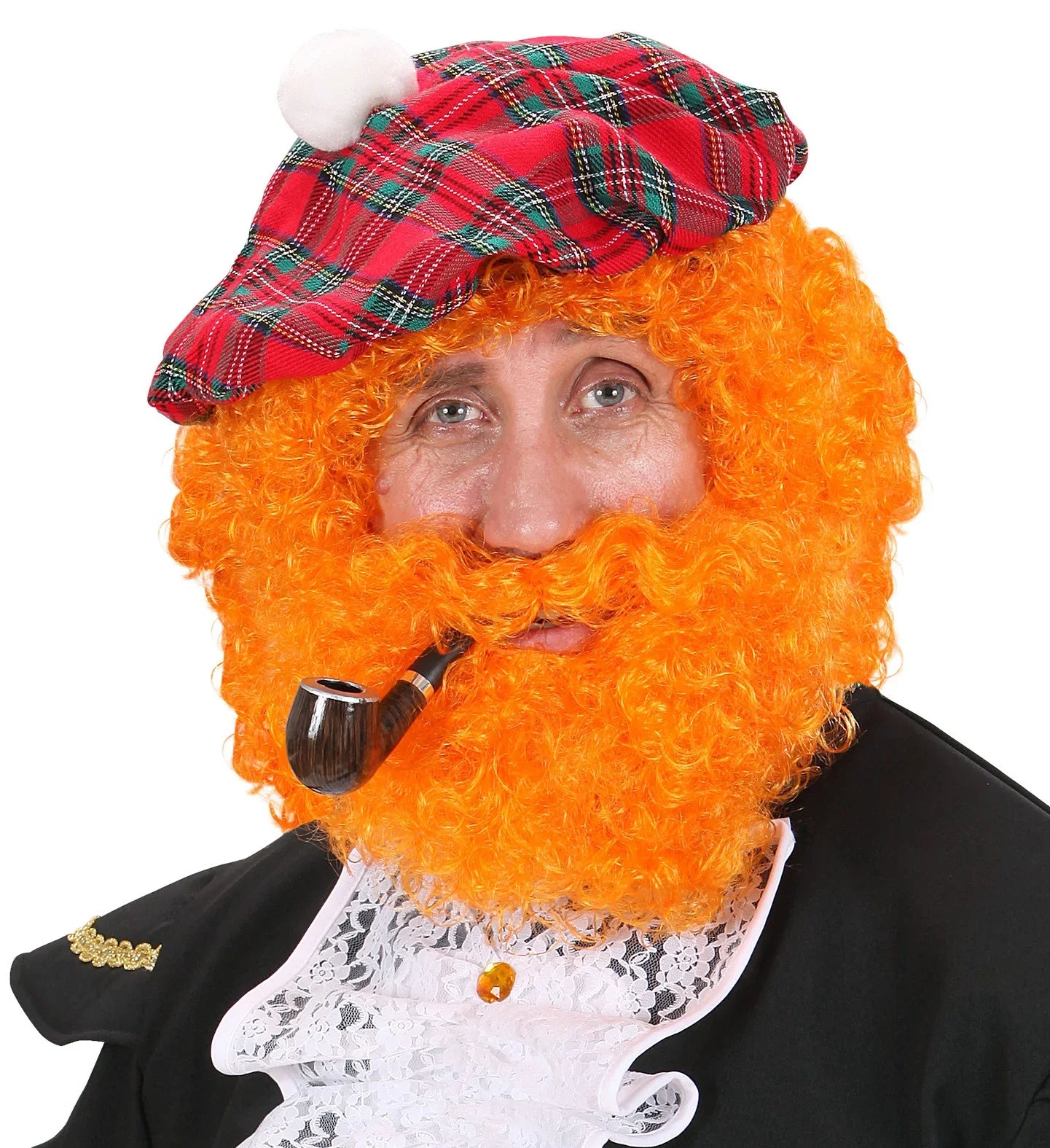 Peluca Naranja Rizada con Barba Pelucas Naranjas Widmann